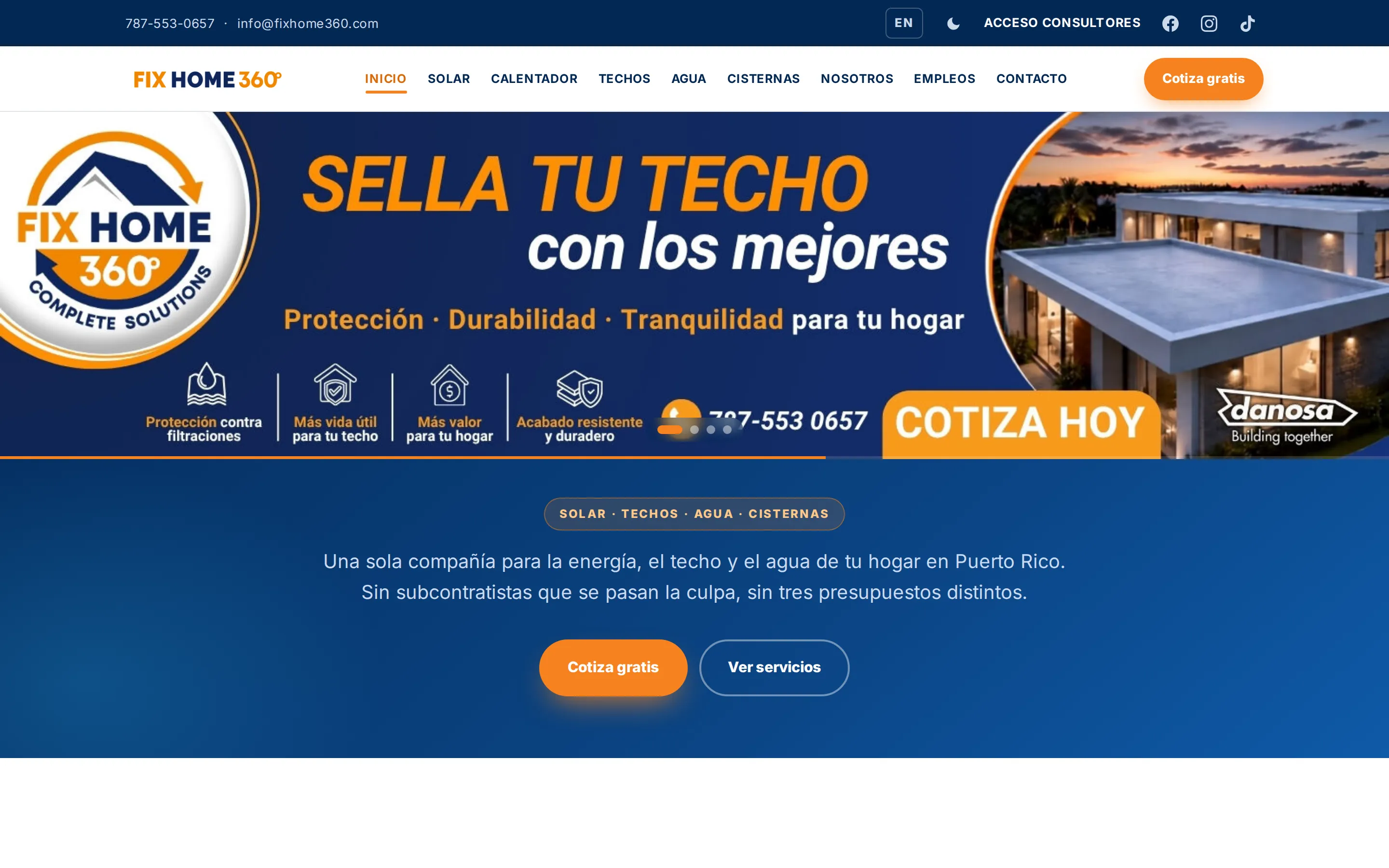 Captura del sitio de Fix Home 360